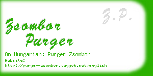 zsombor purger business card